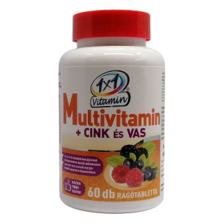 2388 Ft - 1x1 VitaDay Multivitamin + Cink + Vas Rágótabletta 60db ...