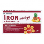 Dr.Theiss iron energy rágótabletta vassal, cinkkel és vitaminokkal mangó-ananász ízben 30db 