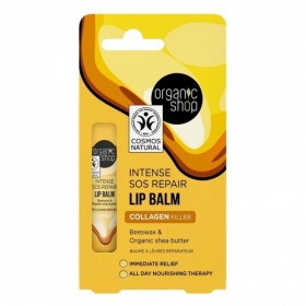 Organic Shop bio ajakbalzsam collagen filler méhviasszal és shea vajjal 10ml