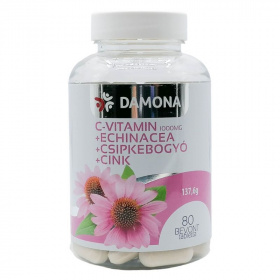 Damona c-vitamin 1000mg+echinacea+csipkebogyó+cink bevont tabletta 80db