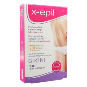 X-Epil használatrakész prémium gélgyantacsíkok (bikini-hónalj) 12db