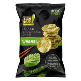 RiceUp! bio puffasztott barnarizs chips - wasabi 60g