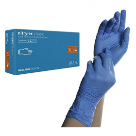 Nitrylex Basic A100 Blue nitril púdermentes kék vizsgálókesztyű (XL méret) 100db