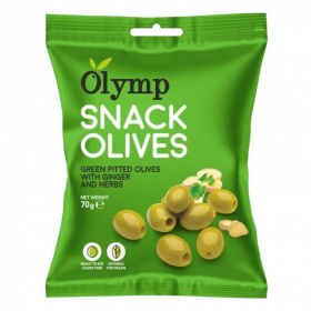 Olymp snack fűszerezett zöld magozott olajbogyó gyömbérrel 70g