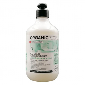 Organic People mosogatószer (babaedényekhez, bio zöld teával és barackkal) 500ml