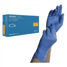 Nitrylex Basic A100 Blue nitril púdermentes kék vizsgálókesztyű (XS méret) 100db