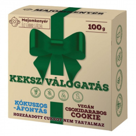 Majomkenyér keksz válogatás kókusz-áfonya, csokidarabos cookie 100g